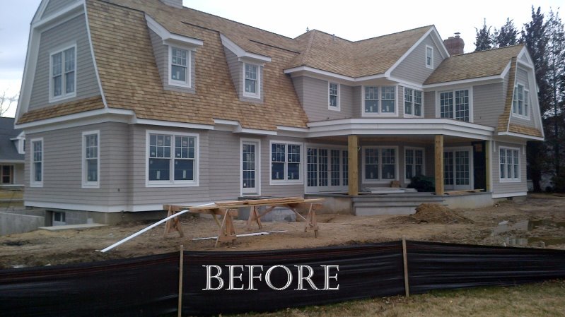 new construction home in the hamptons with no landscaping